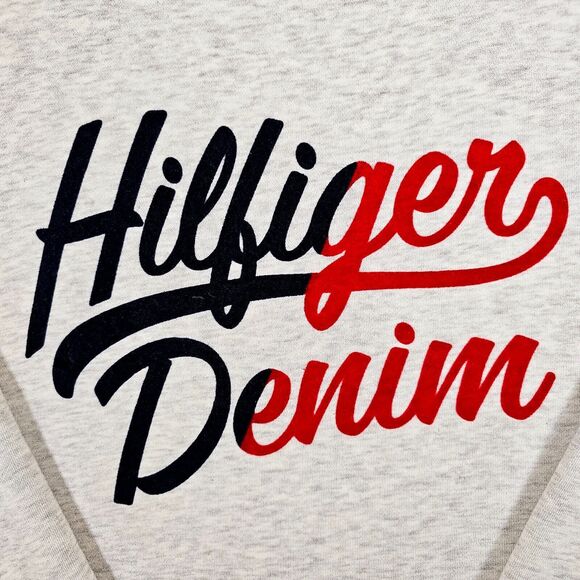 Tommy Hilfiger Denim Sweatshirt w/Side Tie Crop Pullover Women's Size XL - Picture 12 of 15